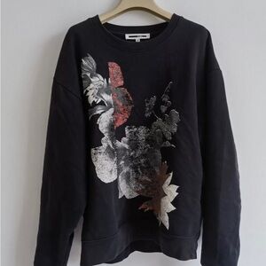 Chic Black Floral Print Sweater